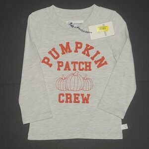 NWT Adventurewear Fall Boutique Shirt Sz 2 PUMPKIN PATCH CREW Gray Long Sleeve